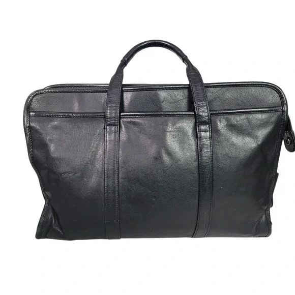Vintage Wilsons Leather Briefcase Black Bag Laptop Commuter Documents Messenger - Picture 6 of 12